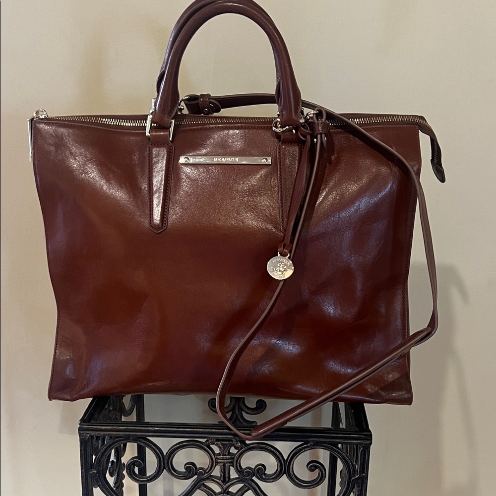 FINAL PRICE Brahmin Topsail Rich Brown Leather Business Bag
